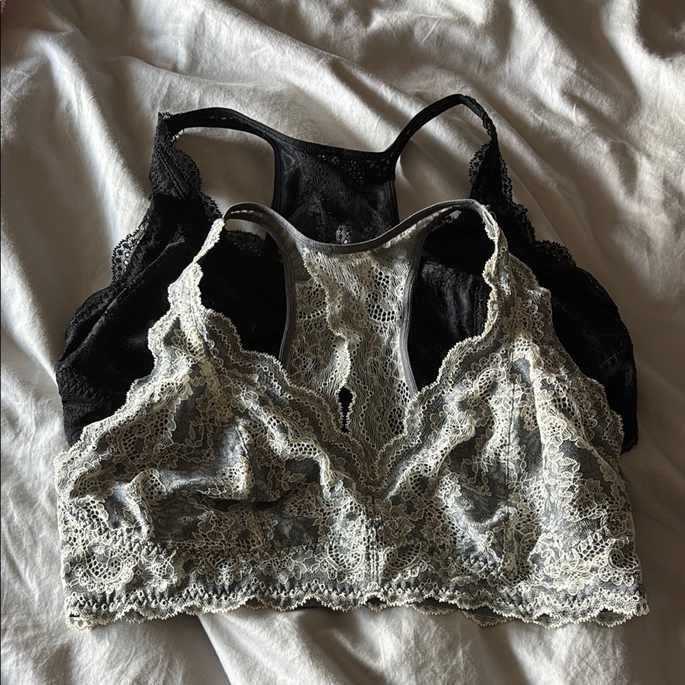 Felina lace racer/T-back bralettes size L. New, never worn or washed.